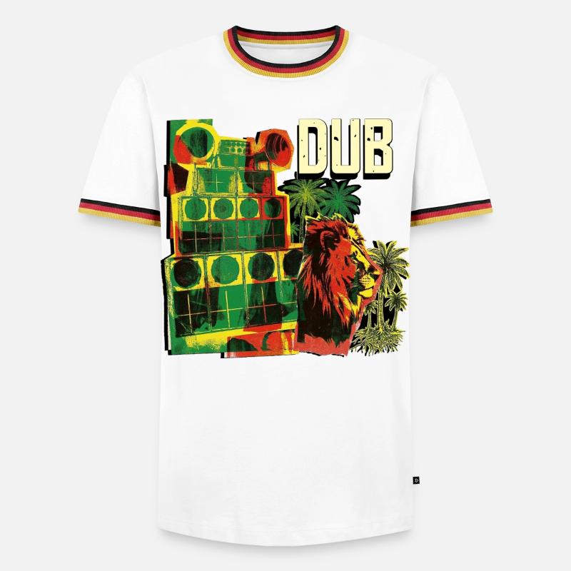 Dub Reggae Soundsystem Session - Men's Ringer Shirt - white/tricolour
