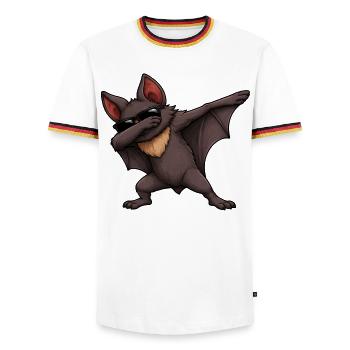 Dabbing Fledermaus - Männer Kontrast-T-Shirt - Weiß/Dreifarbig - Vorne - AI Model Female 172 light (172cm) & AI Model Male 185 light (185cm)