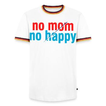 Nein, Mama, kein fröhlicher, sarkastischer, lustiger Spruch - Männer Kontrast-T-Shirt - Weiß/Dreifarbig - Vorne - AI Model Female 172 light (172cm) & AI Model Male 185 light (185cm)