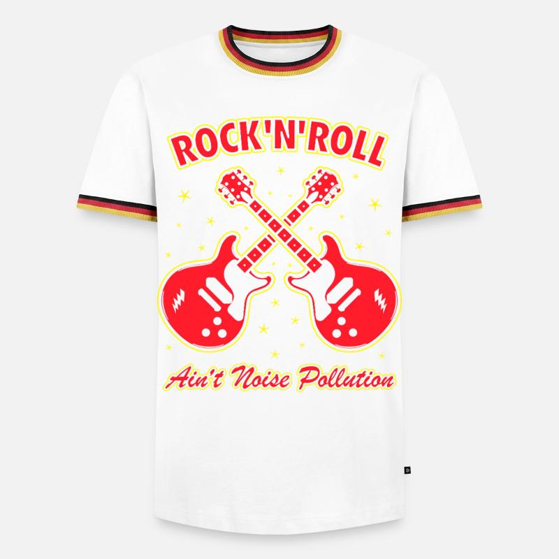 Rock 'n' Roll ist keine Lärmbelastung - Männer Kontrast-T-Shirt - Weiß/Dreifarbig