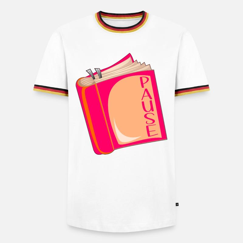 Book Reading Pause - Men's Ringer Shirt - white/tricolour