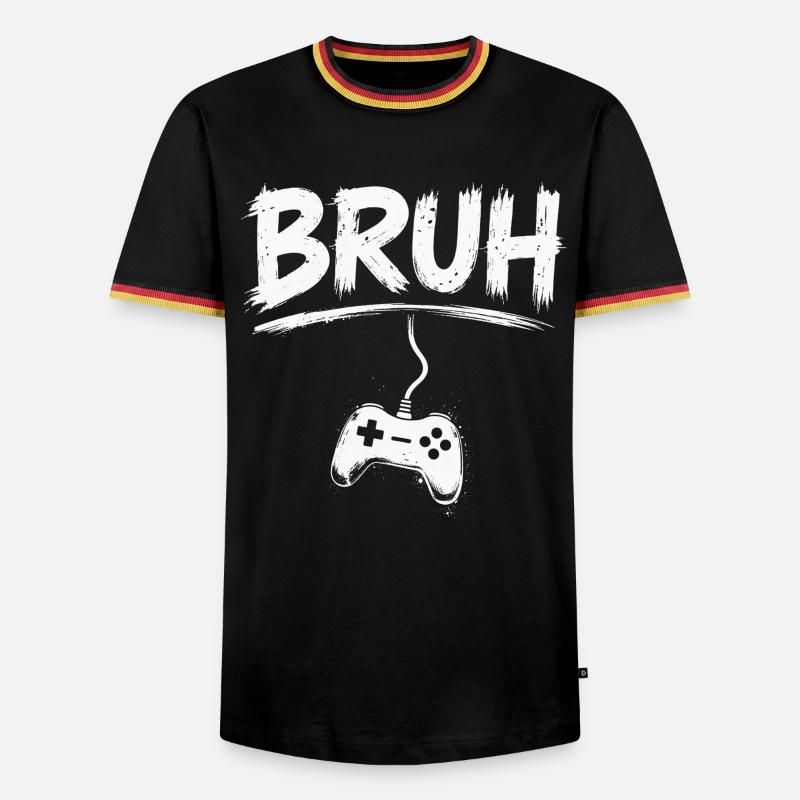 BRUH Gaming Controller Splash - Männer Kontrast-T-Shirt - Schwarz/Dreifarbig