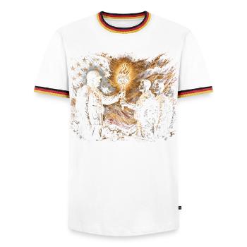 Veterans Day for Democrats - Men's Ringer Shirt - white/tricolour - Front - AI Model Female 172 light (172cm) & AI Model Male 185 light (185cm)