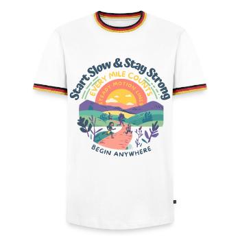 Joggen Laufen Läufer Running Art Motivation Design - Männer Kontrast-T-Shirt - Weiß/Dreifarbig - Vorne - AI Model Female 172 light (172cm) & AI Model Male 185 light (185cm)