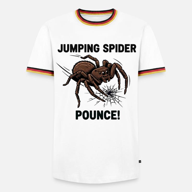 Araignée Sauteuse Springende Spinne - Männer Kontrast-T-Shirt - Weiß/Dreifarbig