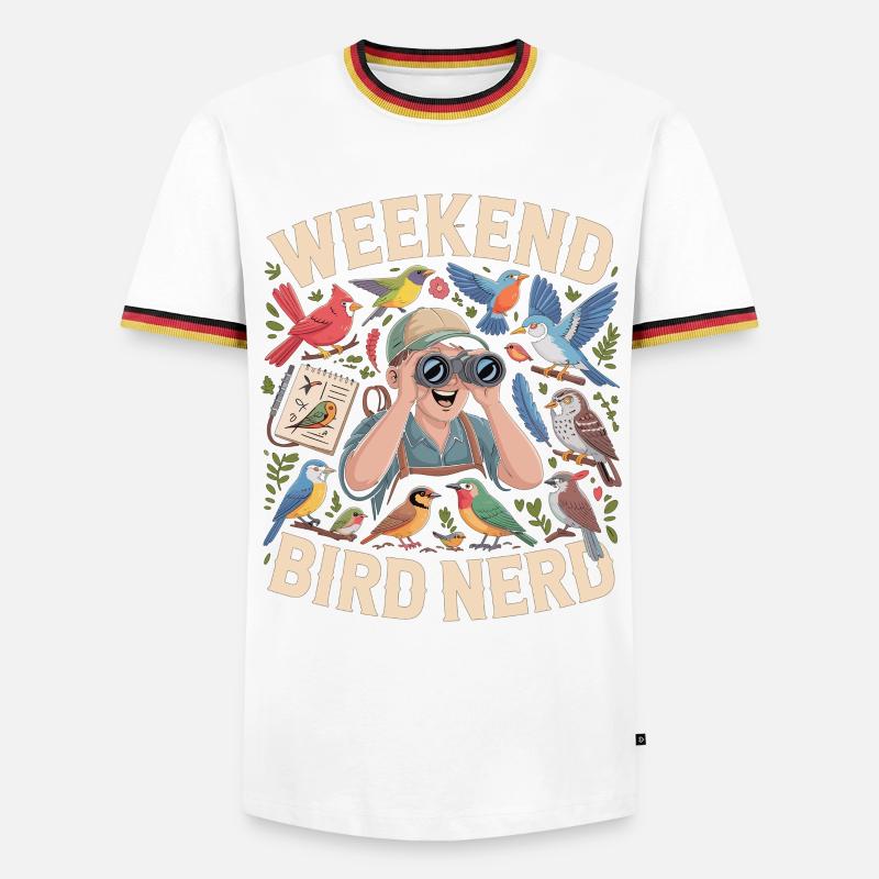 Weekend Bird Nerd Vogelbeobachter - Männer Kontrast-T-Shirt - Weiß/Dreifarbig