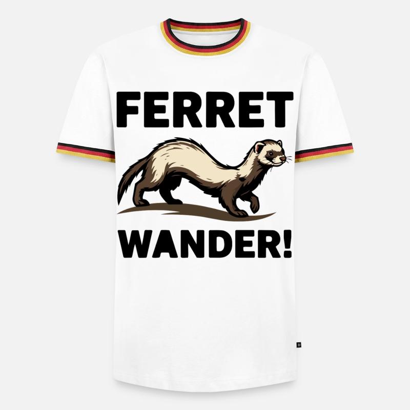 Ferret Wander Ferret Exploration Browsing - Men's Ringer Shirt - white/tricolour