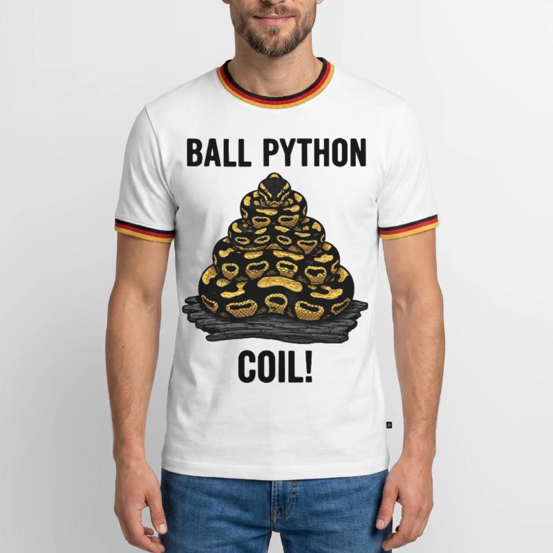 Python Royal Ball Python Coil Reptile Pyramide T-shirt contrasté Homme