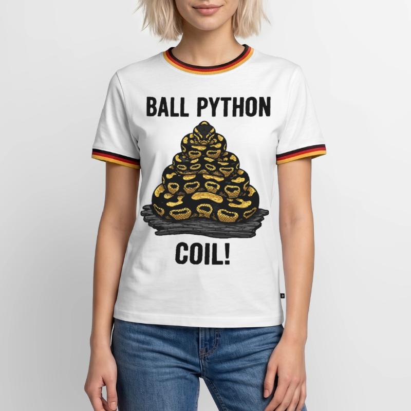 Royal Python Ball Python Coil Reptile Pyramid Men's Ringer Shirt
