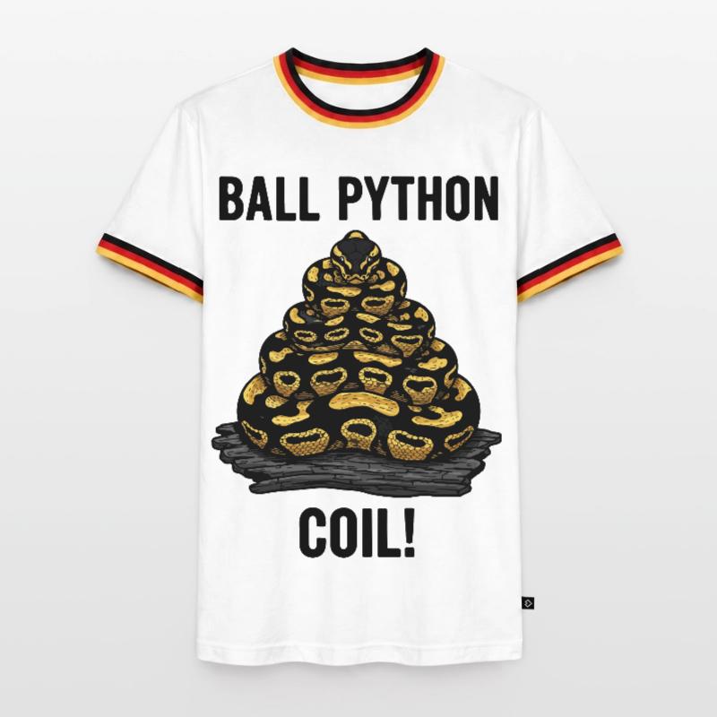 Python Royal Ball Python Coil Reptile Pyramide T-shirt contrasté Homme