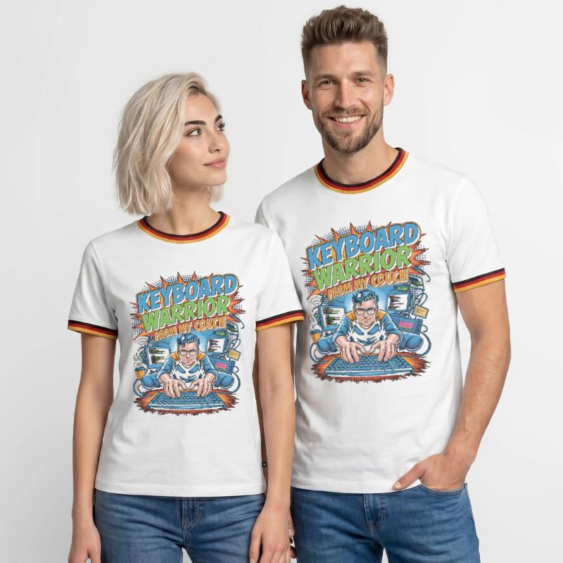 Remote Developer Keyboard Warrior Remote Coder Men's Ringer Shirt