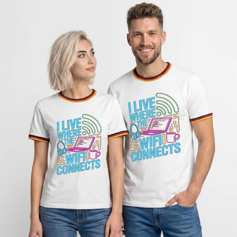 Remote Developer I Live Where The Web Developer Men's Ringer Shirt