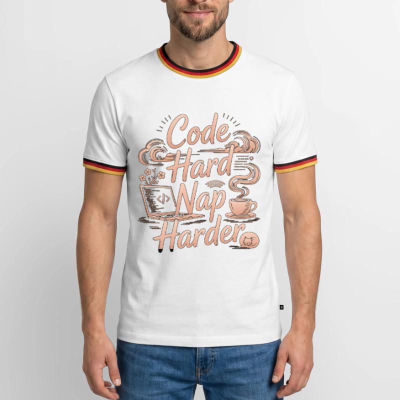 Remote Developer Code Hard Nap Harder Remote Coder Men's Ringer Shirt