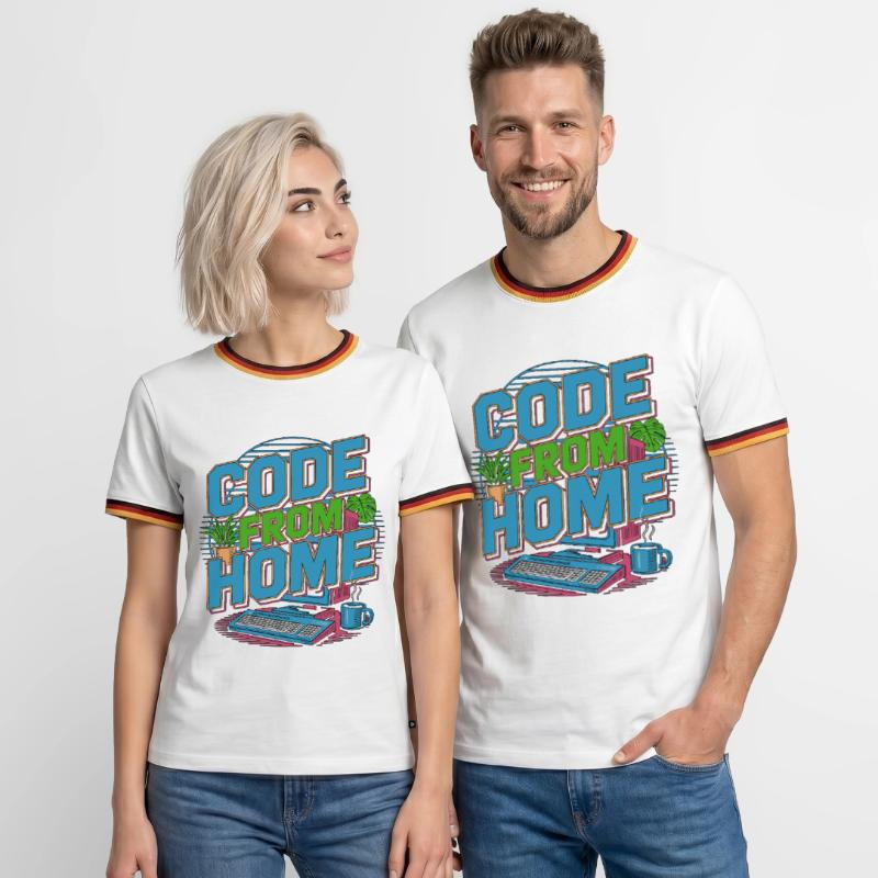 Remote Developer Code From Home Software Developer Men's Ringer Shirt