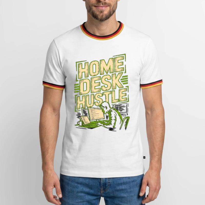 Remote Developer Home Desk Hustle Remote Coder Men's Ringer Shirt