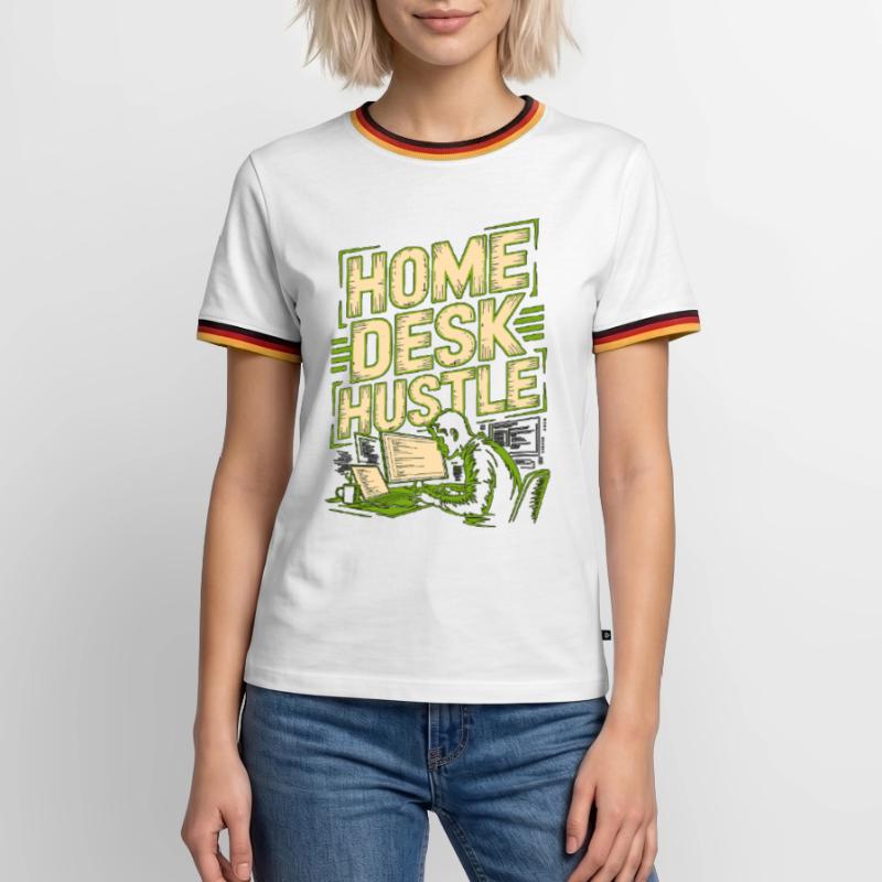 Remote Developer Home Desk Hustle Remote Coder Men's Ringer Shirt