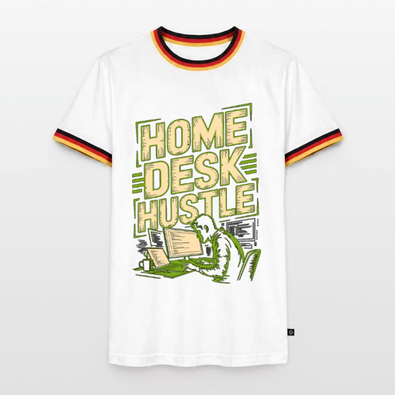 Remote Developer Home Desk Hustle Remote Coder Men's Ringer Shirt