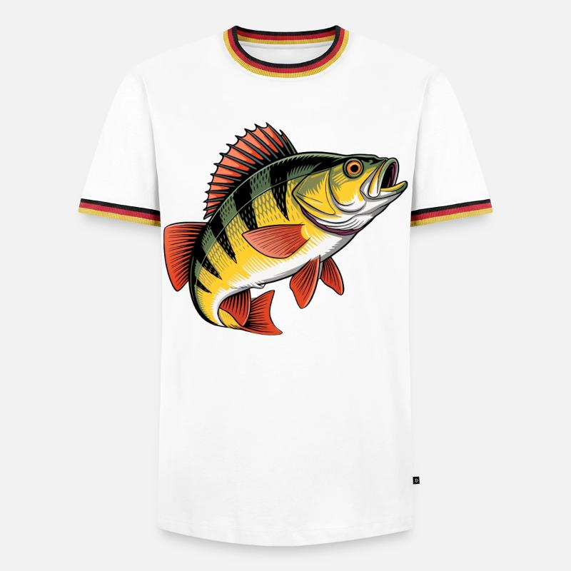 Springender Barsch - Männer Kontrast-T-Shirt - Weiß/Dreifarbig