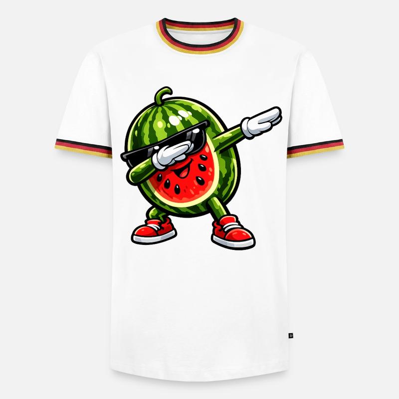 Dabbing Watermelon - Men's Ringer Shirt - white/tricolour