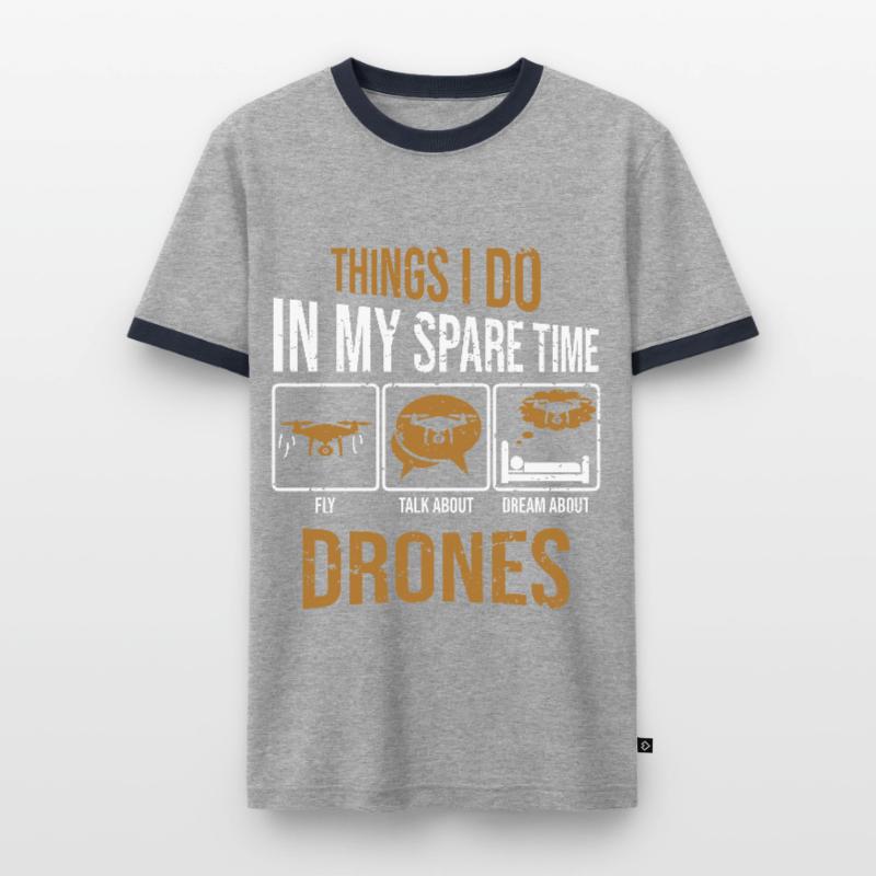 Courses de drones : choses que je fais avec ma machine de course de course T-shirt contrasté Homme