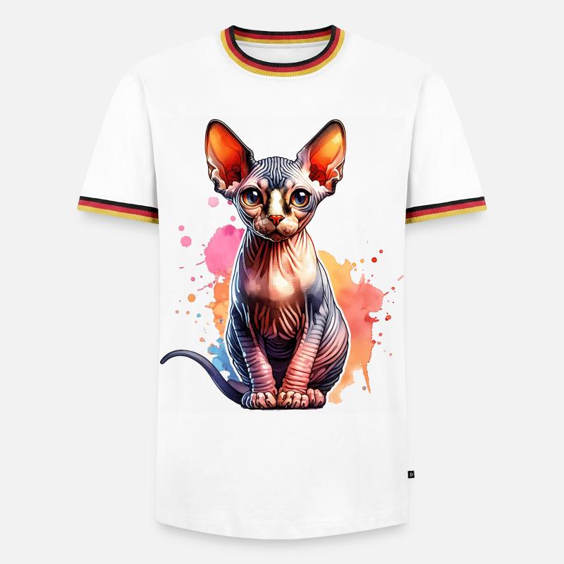 Sphynx Cat Gift - Men's Ringer Shirt - white/tricolour