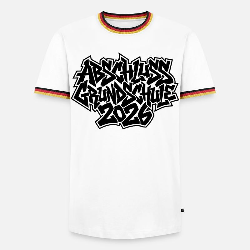 Abschluss Grundschule 2026 Graffiti - Männer Kontrast-T-Shirt - Weiß/Dreifarbig