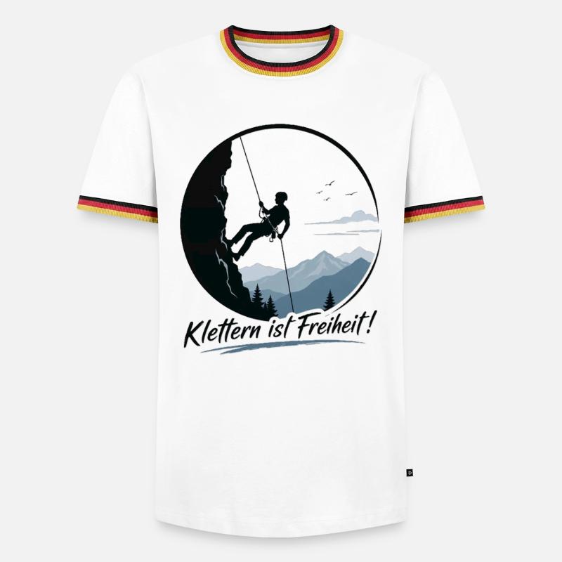 Klettern3 - Männer Kontrast-T-Shirt - Weiß/Dreifarbig