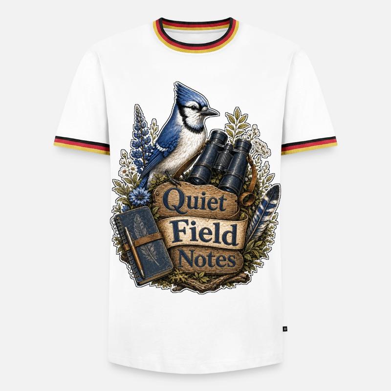 Quiet Field Notes Clouds - Men's Ringer Shirt - white/tricolour