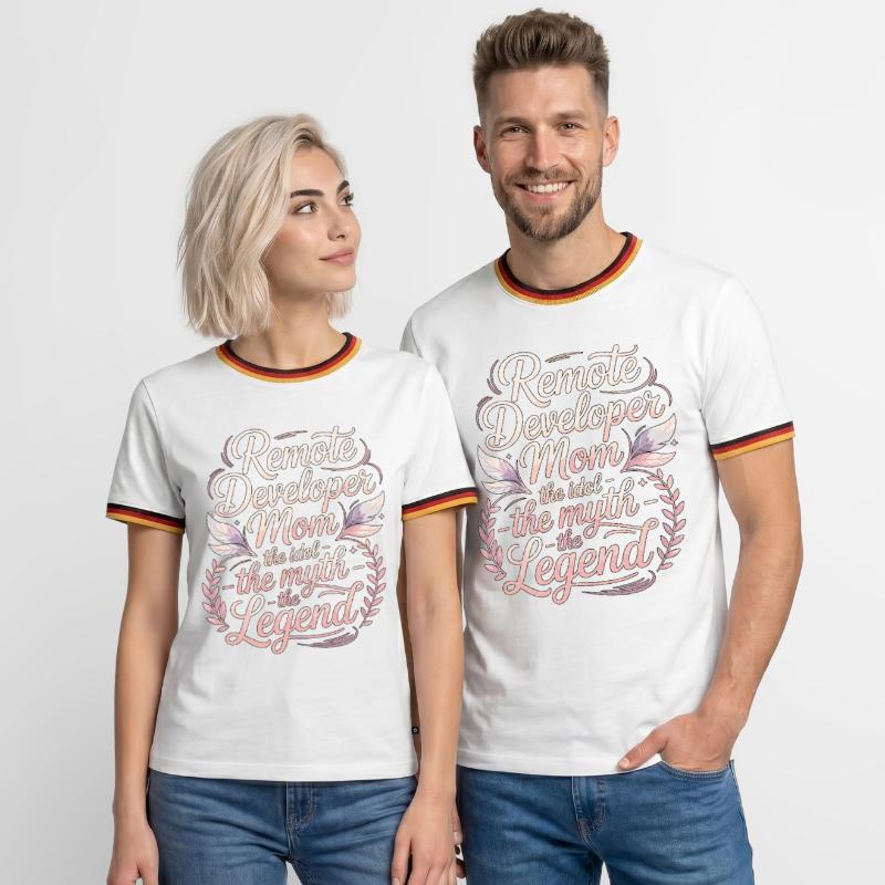 Remote Developer Mom The Idol The Remote Coder Männer Kontrast-T-Shirt