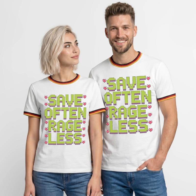 Game Developer Save Often Rage Less Web Developer Männer Kontrast-T-Shirt