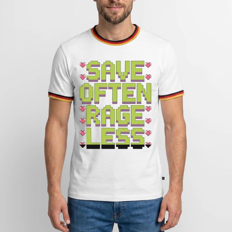 Game Developer Save Often Rage Less Web Developer Männer Kontrast-T-Shirt