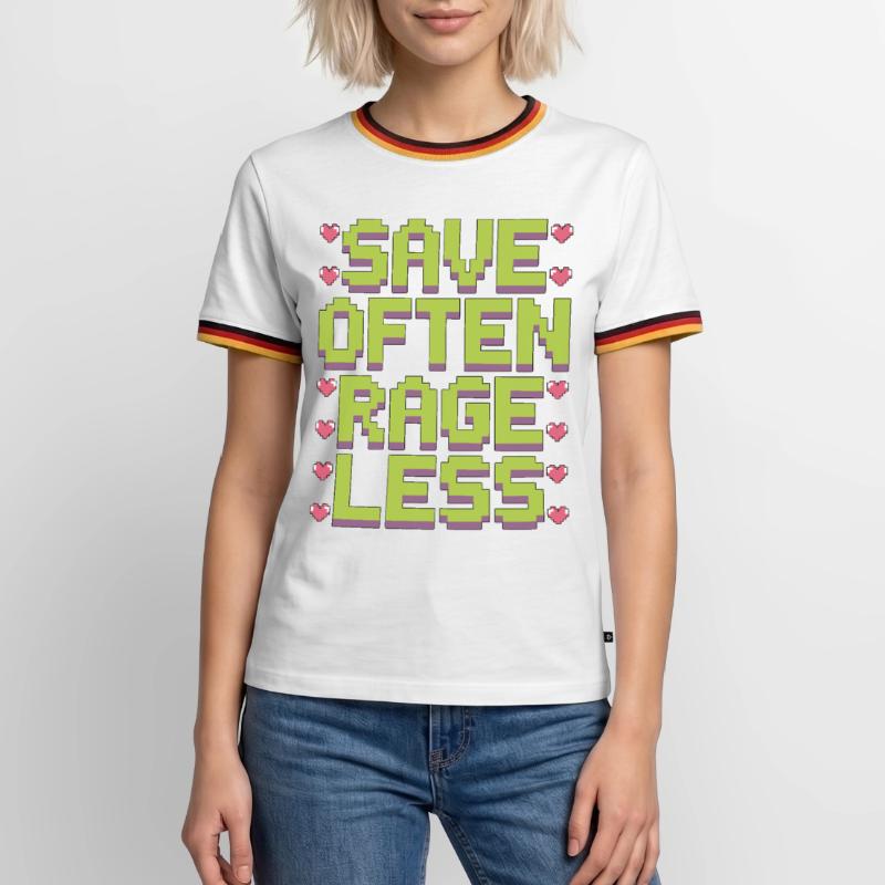 Game Developer Save Often Rage Less Web Developer Männer Kontrast-T-Shirt
