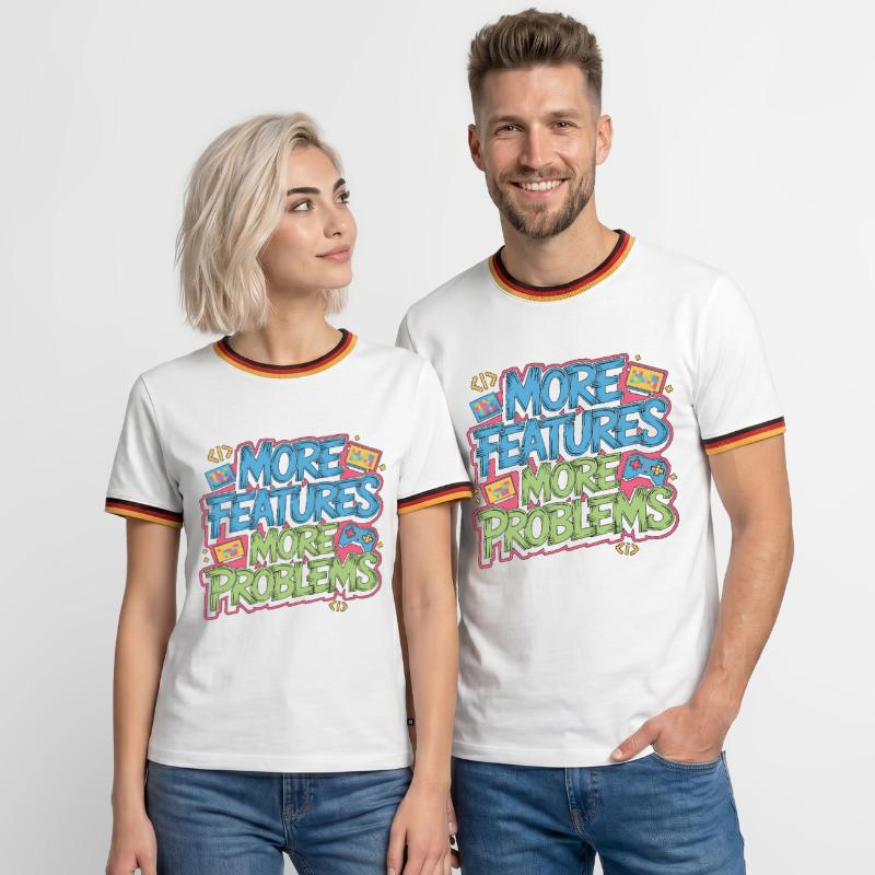 Game Developer More Features More Web Developer Männer Kontrast-T-Shirt
