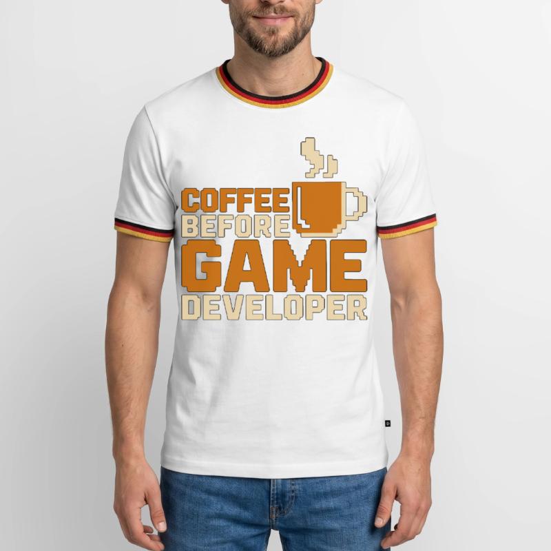 Game Developer Coffee Game Programmer Coffee Lover Männer Kontrast-T-Shirt
