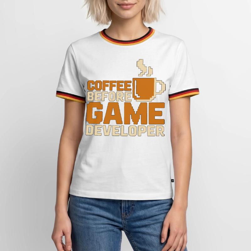 Game Developer Coffee Game Programmer Coffee Lover Männer Kontrast-T-Shirt