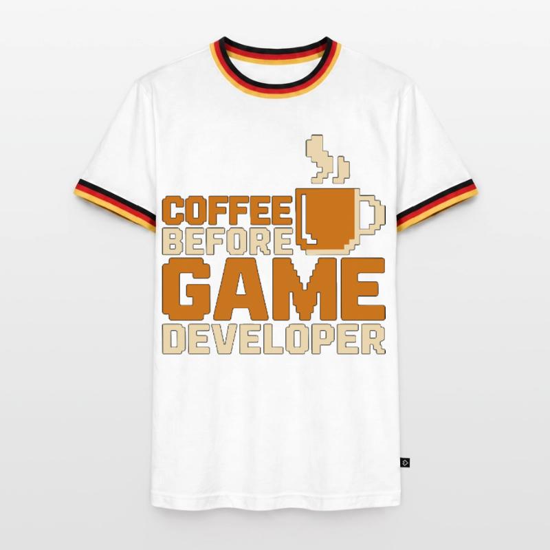 Game Developer Coffee Game Programmer Coffee Lover Männer Kontrast-T-Shirt