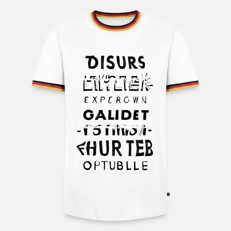 Glitch text cascade - Men's Ringer Shirt - white/tricolour