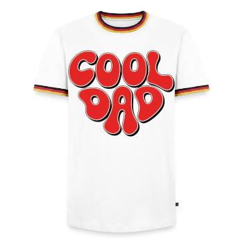 Cool Dad - Men's Ringer Shirt - white/tricolour - Front - AI Model Female 172 light (172cm) & AI Model Male 185 light (185cm)