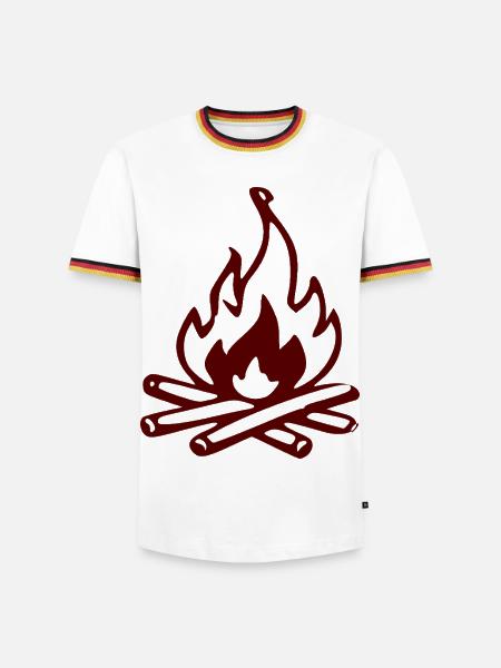 Silhouette Feu de camp rouge - T-shirt contrasté Homme - blanc/tricolore