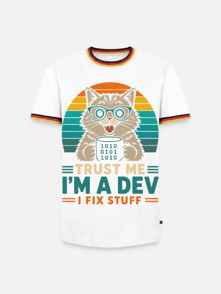 Croyez-moi, je suis développeur – programmeur chat - T-shirt contrasté Homme - blanc/tricolore