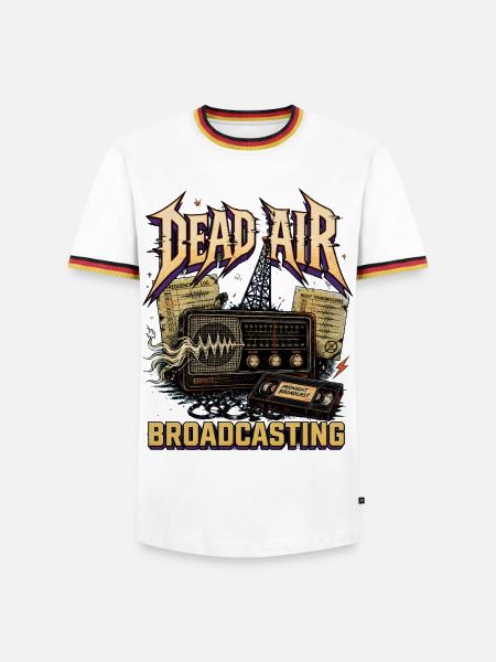 Dead Air Broadcast Retro Radio - Männer Kontrast-T-Shirt - Weiß/Dreifarbig