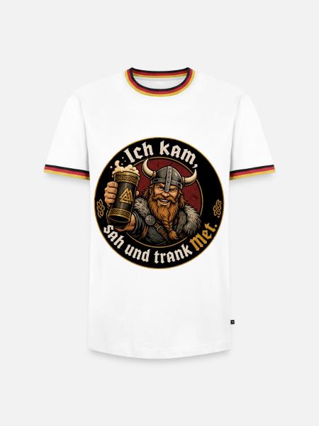 Wikinger Bier Spruch - Männer Kontrast-T-Shirt - Weiß/Dreifarbig