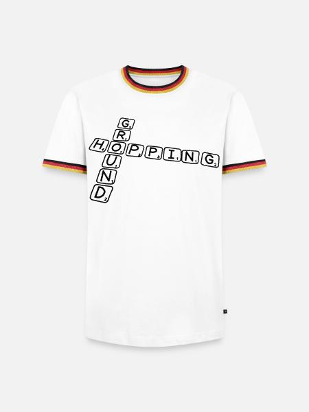 Groundhopping - Männer Kontrast-T-Shirt - Weiß/Dreifarbig