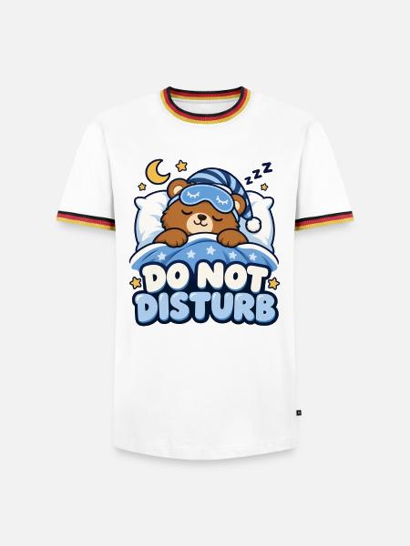 Schlafender Bär – Nicht stören - Männer Kontrast-T-Shirt - Weiß/Dreifarbig