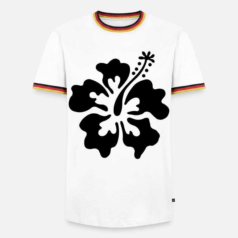 Hawai Blüte - Männer Kontrast-T-Shirt - Weiß/Dreifarbig