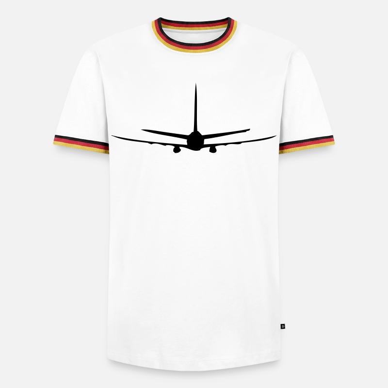 Flugzeug - Männer Kontrast-T-Shirt - Weiß/Dreifarbig