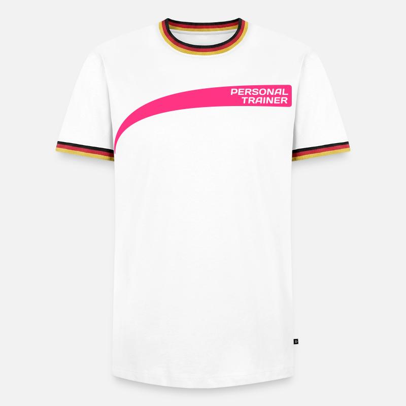 Personal trainer / Drill Instructor - Männer Kontrast-T-Shirt - Weiß/Dreifarbig