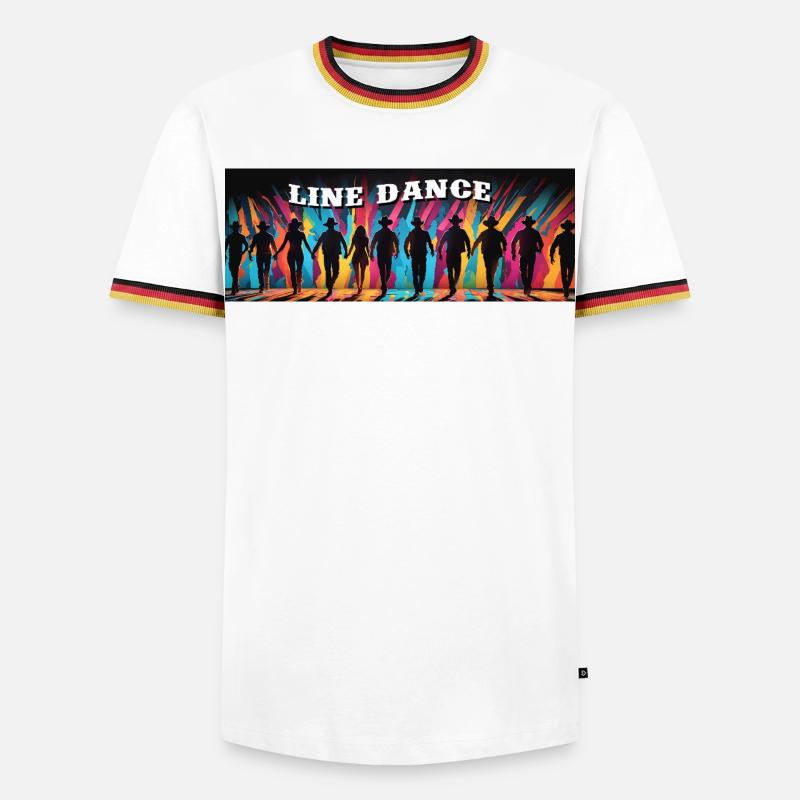 Line dance group dancing - Men's Ringer Shirt - white/tricolour