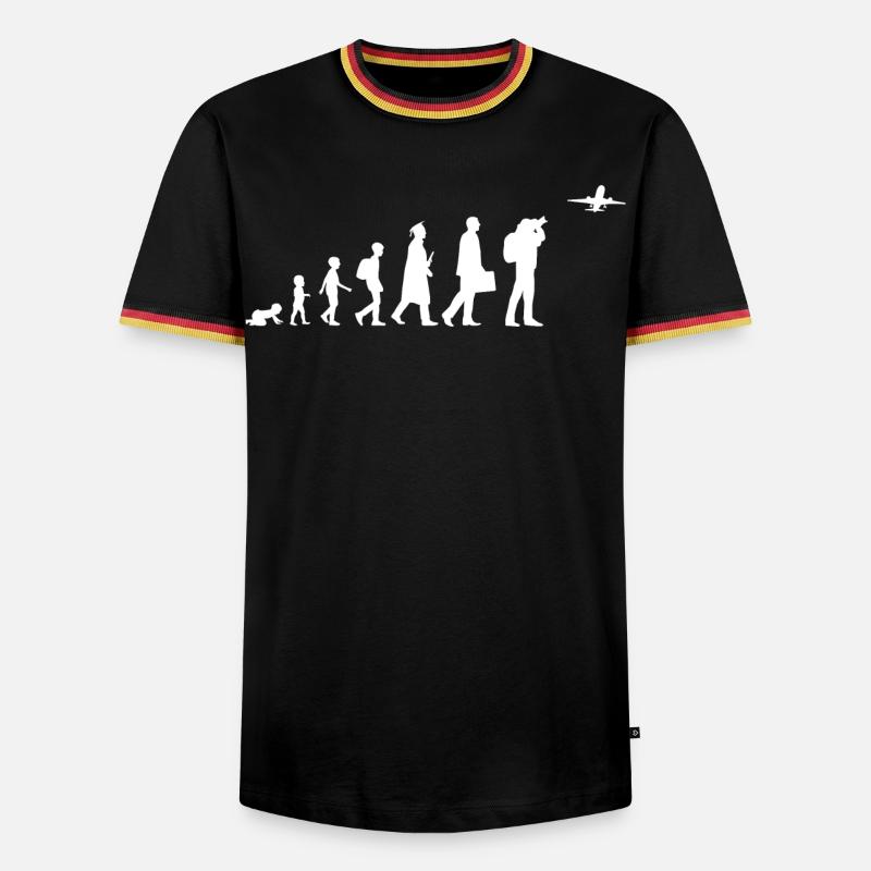 Evolution Airplane Enthusiast - Men's Ringer Shirt - black/tricolour
