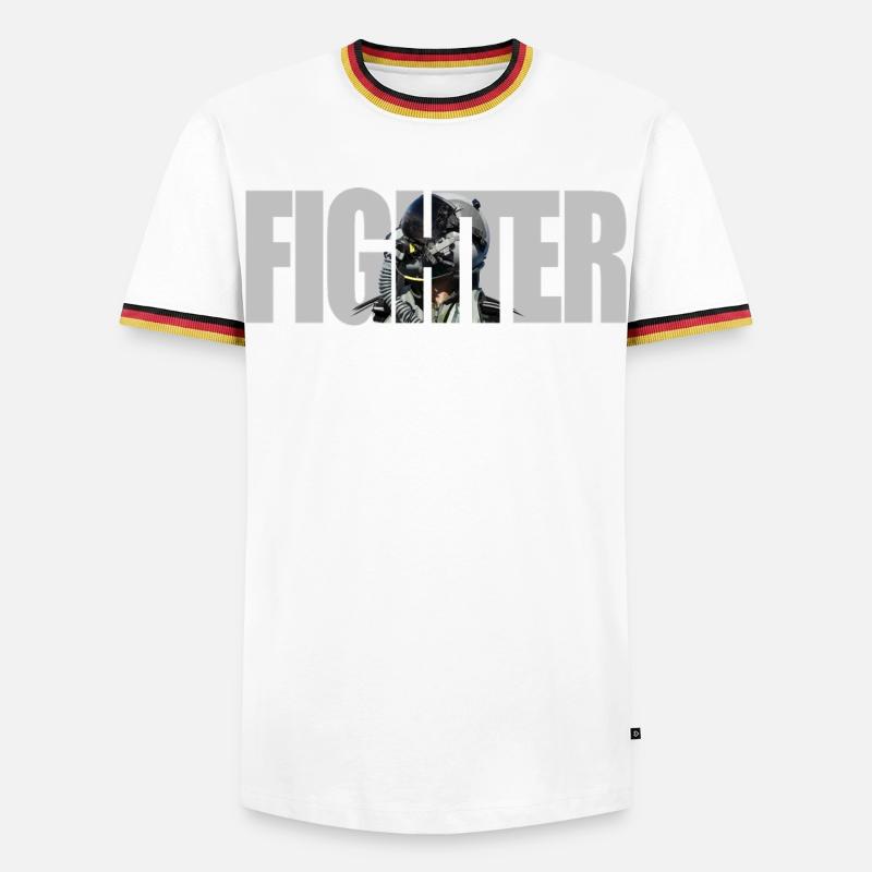 Fighter - Männer Kontrast-T-Shirt - Weiß/Dreifarbig